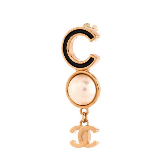 Chanel Coco Cc Drop Earrings Metal With #235193C98B - Picture 2 of 3